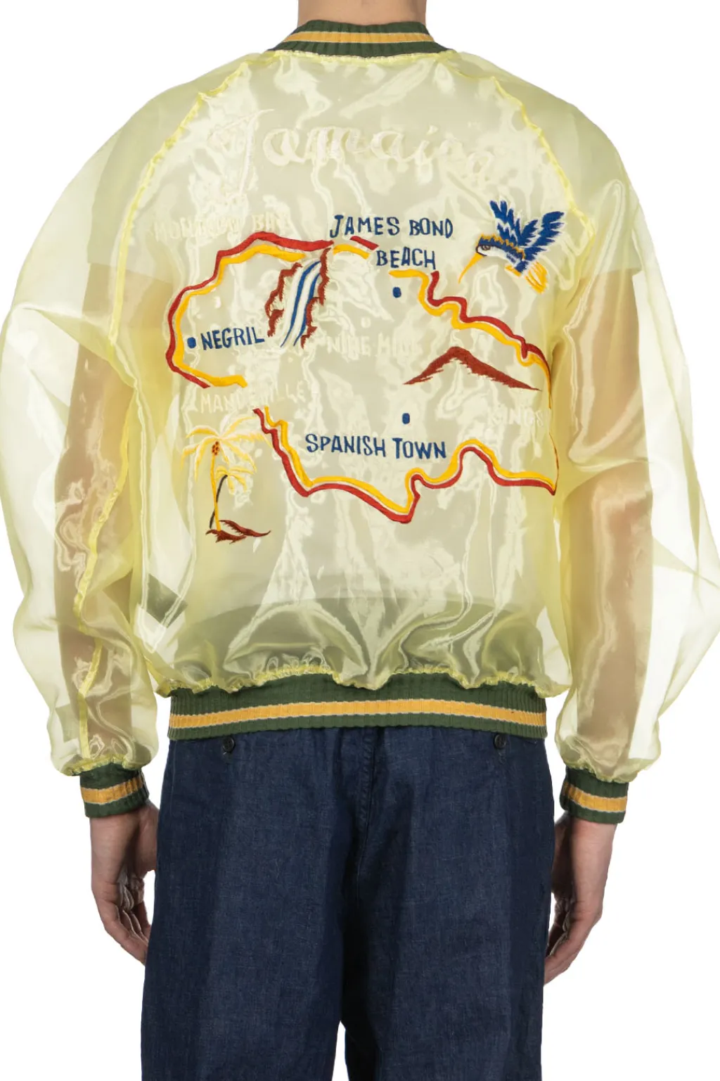 Clearance Kapital Sheer Pearl Mosquito Guard Souvenir Jacket Jamaica - Yellow