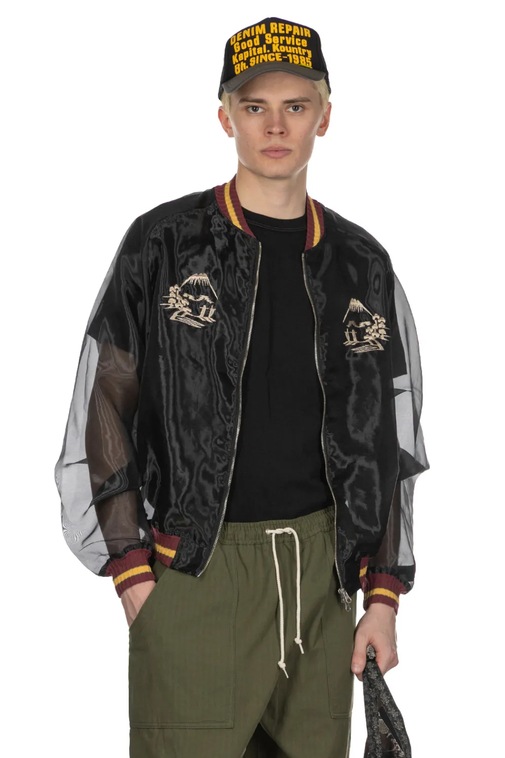 Online Kapital Sheer Pearl Mosquito Guard Souvenir Jacket - Tiger - Black