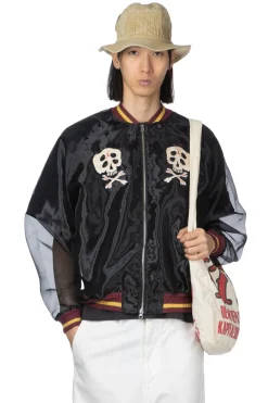 Sale Kapital Sheer Pearl Souvenir JKT (RAIN SKULL) - Black