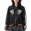 Clearance Kapital Sheer Pearl Souvenir JKT (RAIN SKULL) - Black