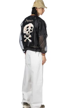 Sale Kapital Sheer Pearl Souvenir JKT (RAIN SKULL) - Black