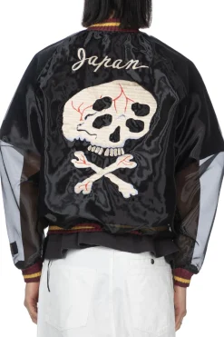 Sale Kapital Sheer Pearl Souvenir JKT (RAIN SKULL) - Black