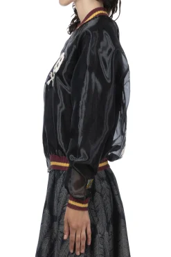 Clearance Kapital Sheer Pearl Souvenir JKT (RAIN SKULL) - Black