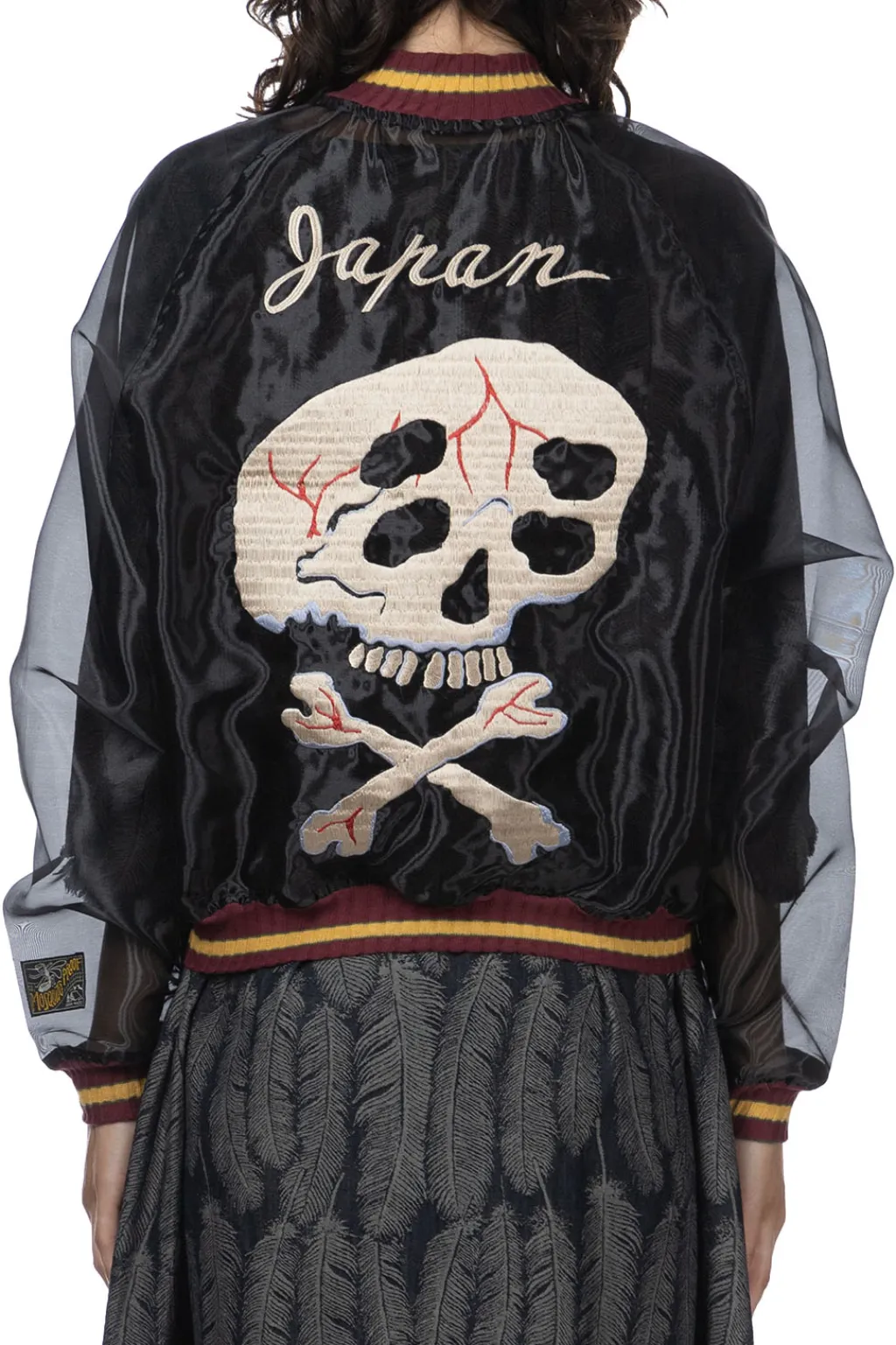 Clearance Kapital Sheer Pearl Souvenir JKT (RAIN SKULL) - Black
