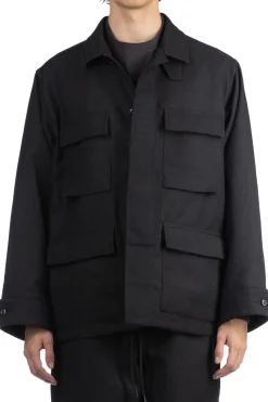 Best marka Shetland Wool Dobby B.D.U Jacket - Top Black