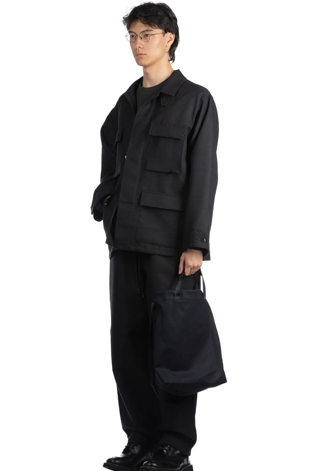 Best marka Shetland Wool Dobby B.D.U Jacket - Top Black