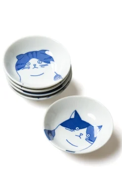 New Mino Pottery SHICHITA 9cm Dish set in Wooden Box