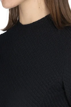 Clearance Mame Kurogouchi Shirring Jersey Jacquard Top - Black
