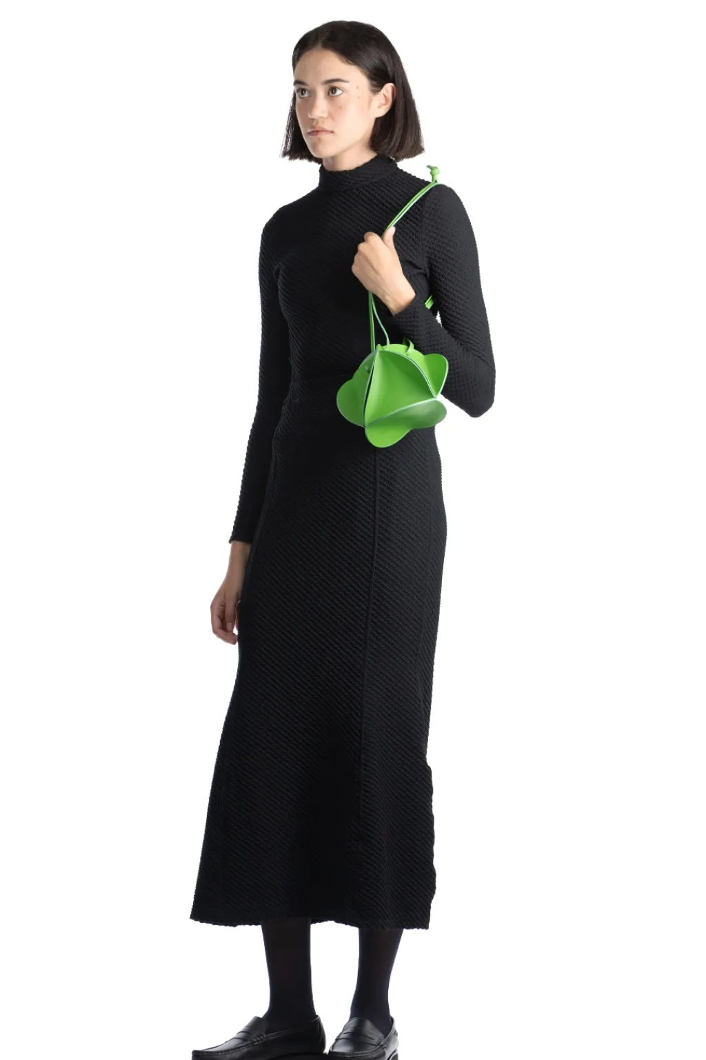 Sale Mame Kurogouchi Shirring Jersey Jacquard Flared Skirt - Black