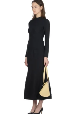 Clearance Mame Kurogouchi Shirring Jersey Jacquard Top - Black