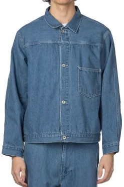 Online Nanamica Short Denim Jacket - Light Indigo