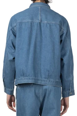 Online Nanamica Short Denim Jacket - Light Indigo