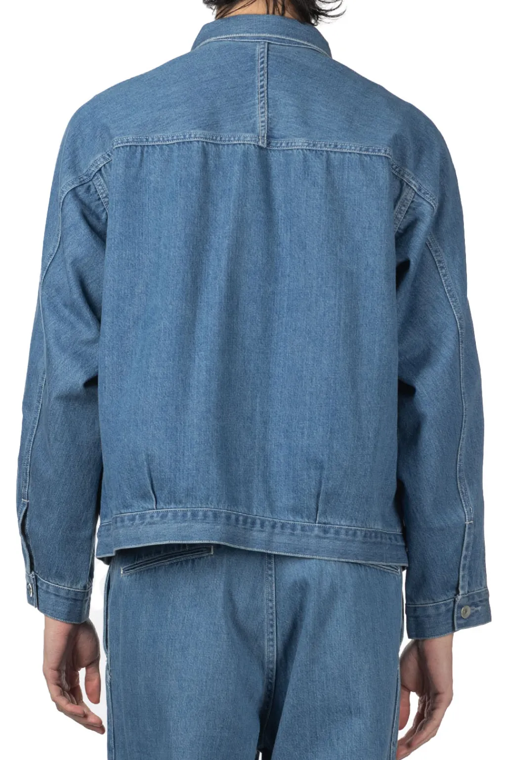 Online Nanamica Short Denim Jacket - Light Indigo