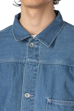 Online Nanamica Short Denim Jacket - Light Indigo