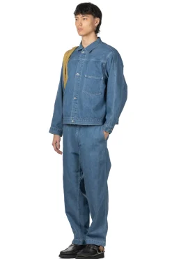 Online Nanamica Short Denim Jacket - Light Indigo