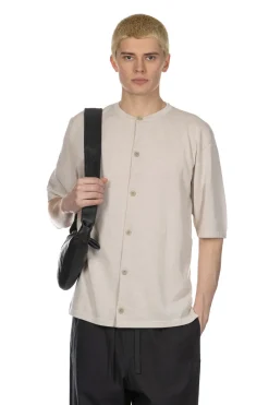 Discount LEMAIRE Short Sleeve Overshirt - Sone Beige Melange