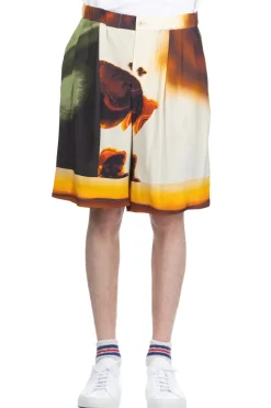 Discount TAAKK SILK ABOVE-THE KNEE SHORTS - Orange