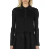 Sale CFCL Silk Cropped Shirt Cardigan - Black