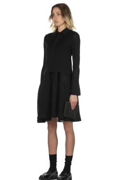 Sale CFCL Silk Cropped Shirt Cardigan - Black
