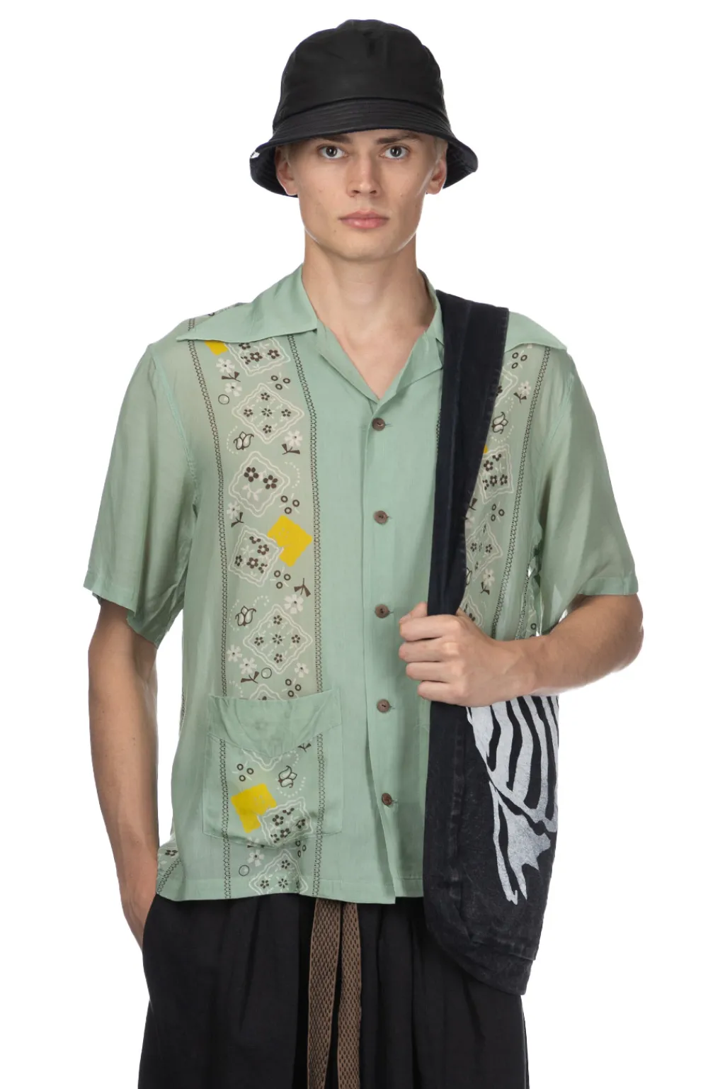 Best Kapital Silk Rayon PECKSIH RAINBOWY WRANGLE Cuba Shirt - Mint