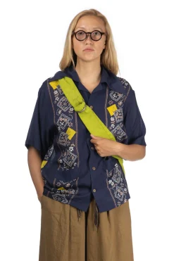 Best Kapital Silk Rayon PECKSIH RAINBOWY WRANGLE Cuba Shirt - Navy