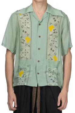 Best Kapital Silk Rayon PECKSIH RAINBOWY WRANGLE Cuba Shirt - Mint