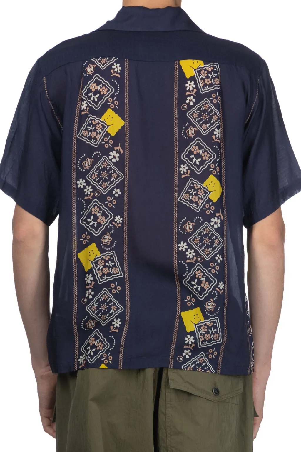 Sale Kapital Silk Rayon PECKSIH RAINBOWY WRANGLE Cuba Shirt - Navy