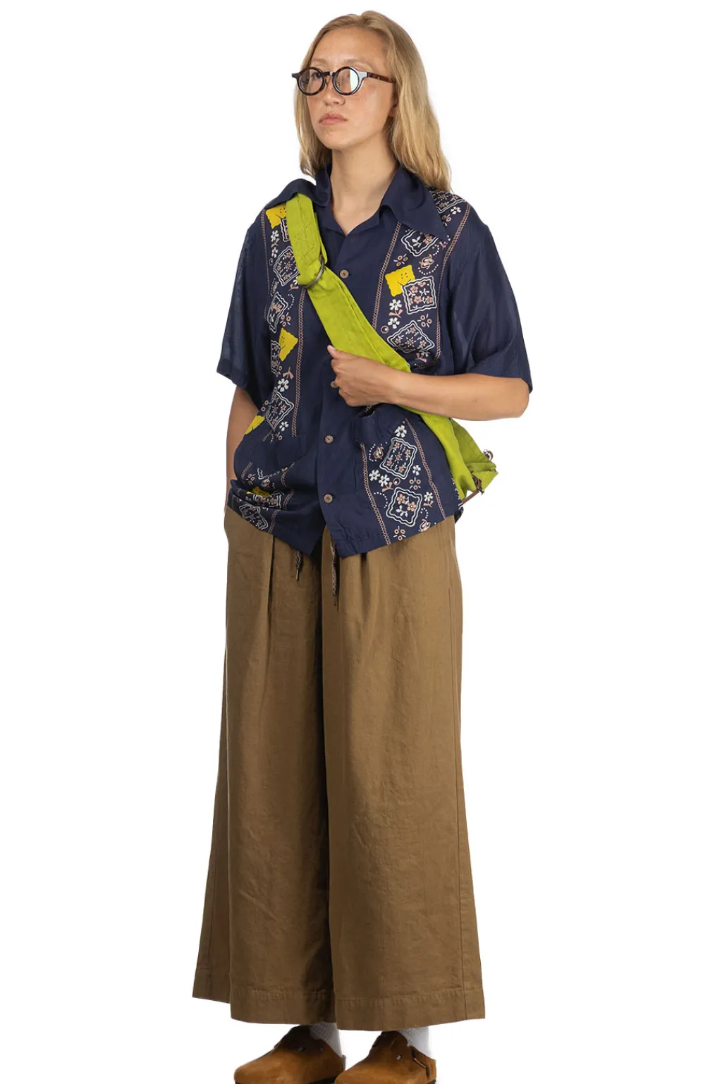 Best Kapital Silk Rayon PECKSIH RAINBOWY WRANGLE Cuba Shirt - Navy
