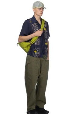 Sale Kapital Silk Rayon PECKSIH RAINBOWY WRANGLE Cuba Shirt - Navy