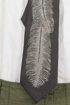 Hot Kapital Silk Twill Feather Tie - 2 Color Choices