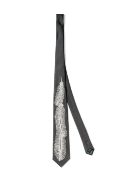 Hot Kapital Silk Twill Feather Tie - 2 Color Choices