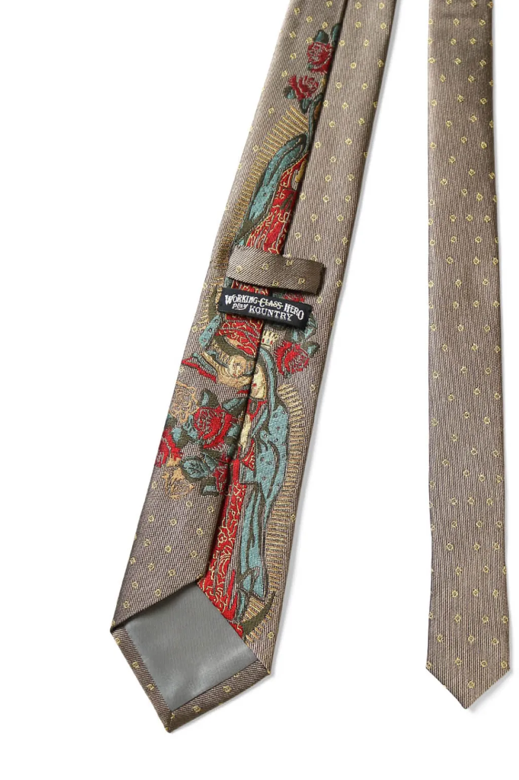 Clearance Kapital Silk Twill Maria Tie - Gray Beige