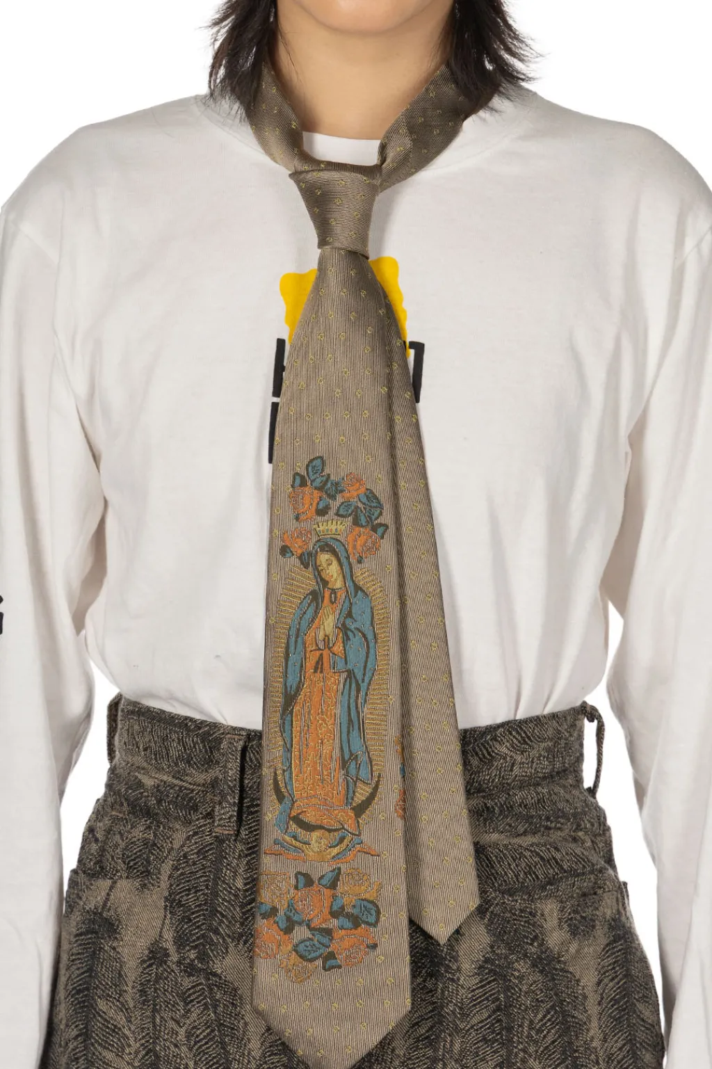 Clearance Kapital Silk Twill Maria Tie - Gray Beige
