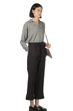 Clearance Manon Slit Easy Pants - Black