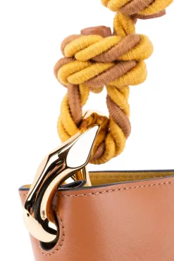 Best JW Anderson Small JWA Corner Bucket - Leather Bucket Bag - Pecan