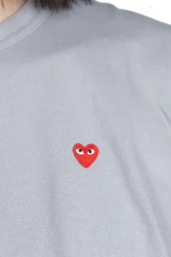 Sale Comme Des Garcons Play Small Red Heart T-Shirt - Grey