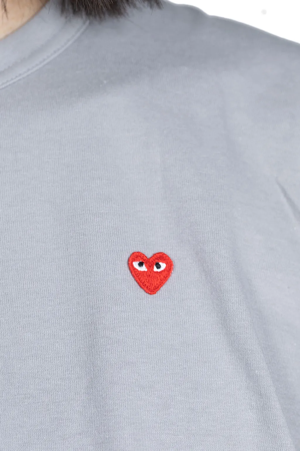 Sale Comme Des Garcons Play Small Red Heart T-Shirt - Grey