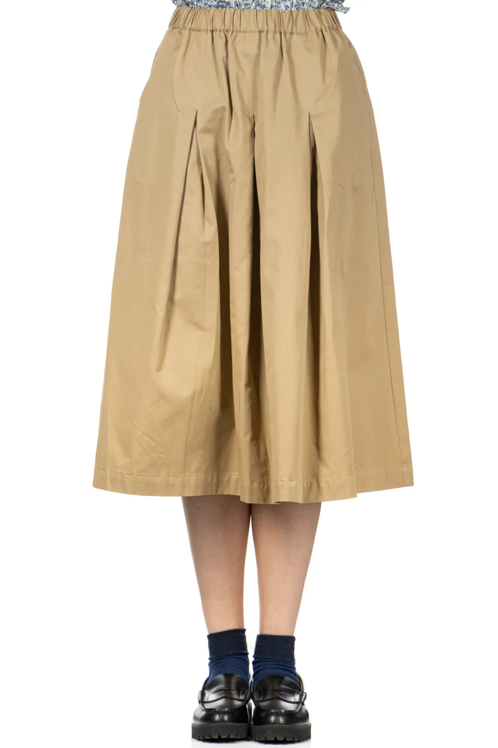 Sale Nachukara Soft Chino Tuck Skirt - Beige