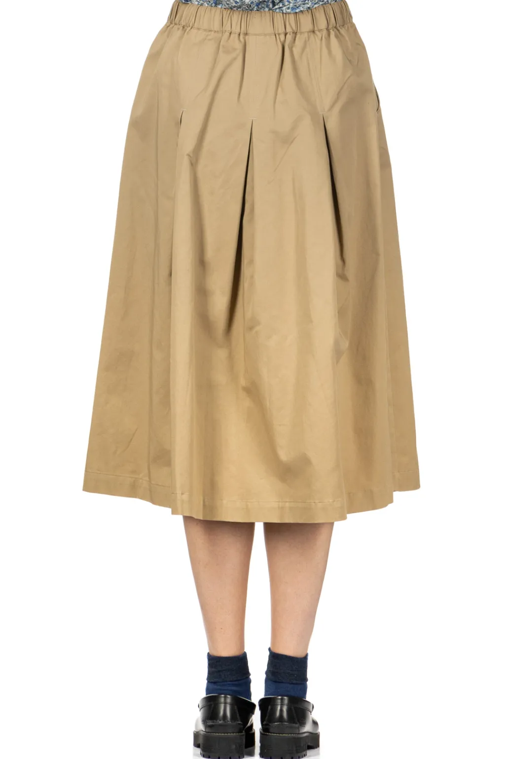 Sale Nachukara Soft Chino Tuck Skirt - Beige