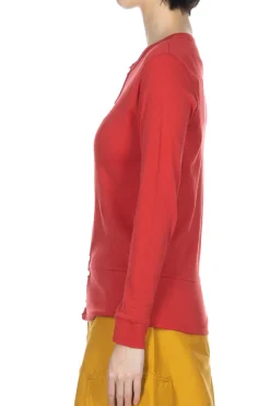 Best NARU Soft Cotton Frais Stitch Cardigan - Red