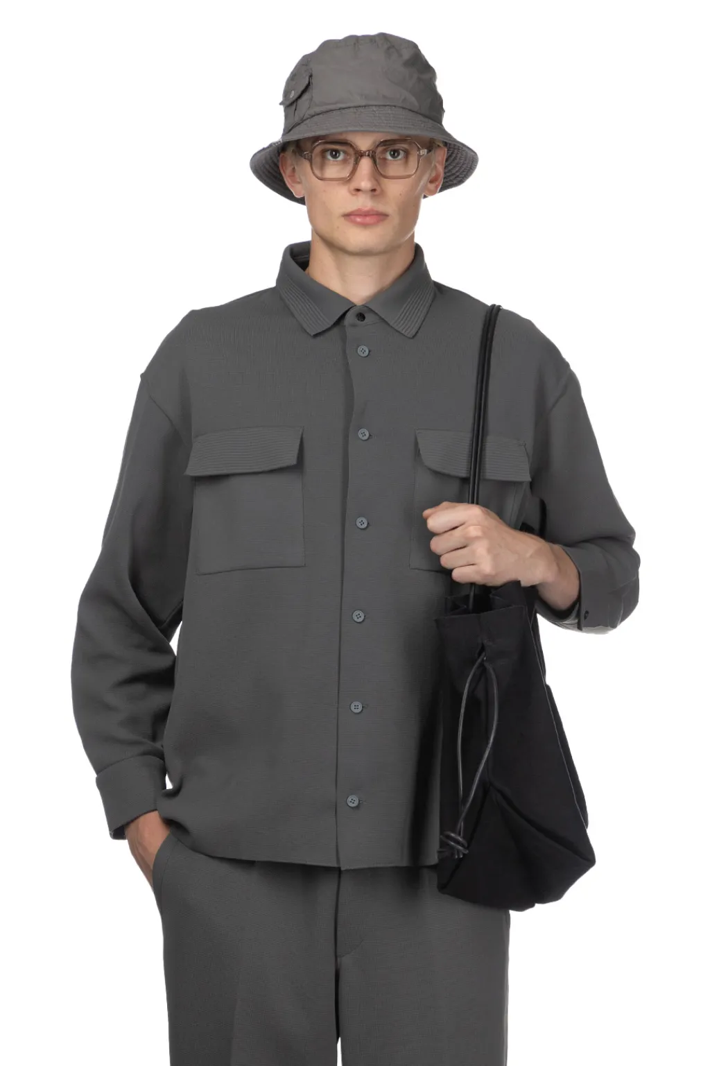 Clearance CFCL Soft Milan Rib Shirt - Iron Grey