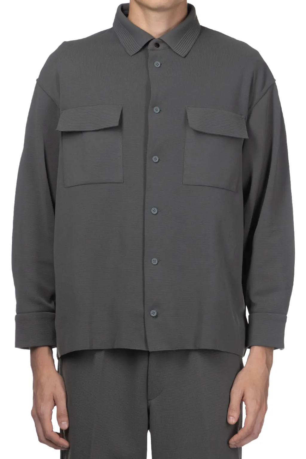 Clearance CFCL Soft Milan Rib Shirt - Iron Grey