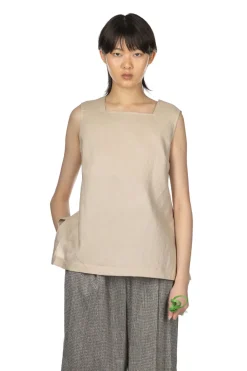 Best Manon Square Neck Sleeveless Blouse - Beige