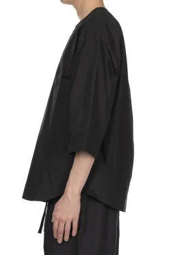 Clearance LEMAIRE SS Henley Top - Creamy Caviar