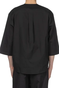 Clearance LEMAIRE SS Henley Top - Creamy Caviar