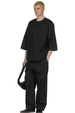 Clearance LEMAIRE SS Henley Top - Creamy Caviar
