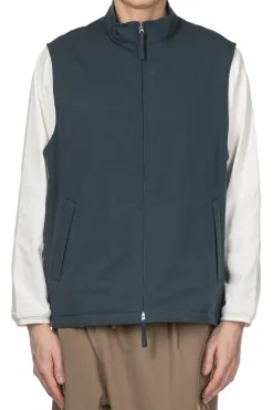 New Still by Hand Stand Collar Vest - Teal Blue
