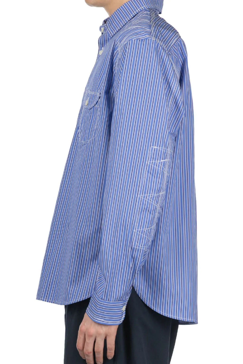 New Junya Watanabe MAN Stitch Stripe Shirt - Blue