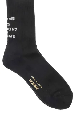 Clearance Comme Des Garcons Homme Stripe Cotton Mix Logo Socks with - 2 Colors
