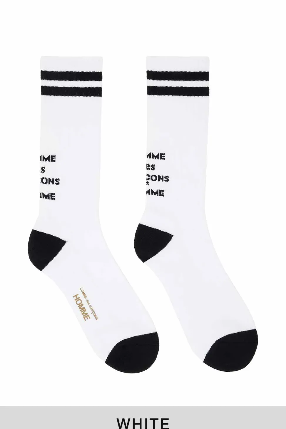 Clearance Comme Des Garcons Homme Stripe Cotton Mix Logo Socks with - 2 Colors
